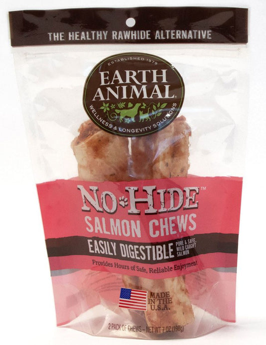 Earth Animal No Hide Salmon ; Dog Treat ; 4 in Chew ; 2 pack