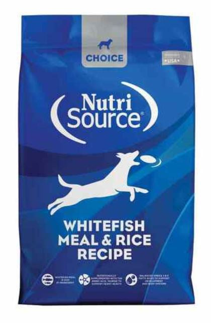 Nutri Source Choice Whitefish and Rice ; dog food ; 30 lb bag