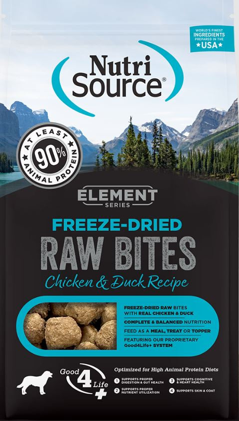 Nutri Source Element Freeze Dried Raw Bites Chicken and Duck ; Dog Treat ; 2.5 oz bag