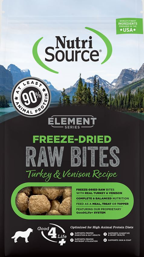 Nutri Source Element Freeze Dried Raw Bites Turkey and Venison ; Dog Treat ; 2.5 oz bag