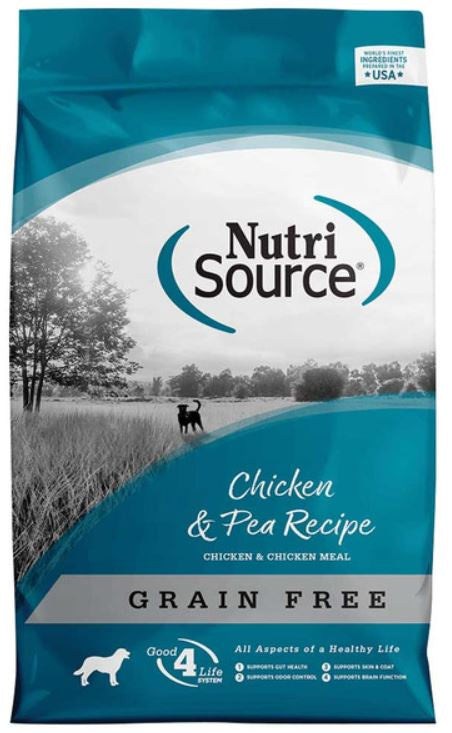 NutriSource Grain Free Dog Food, Chicken and Pea, 5 lb bag