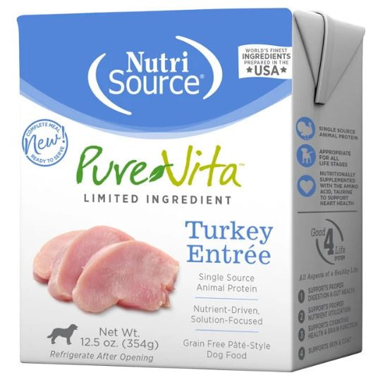 NutriSource PureVita Turkey Entree Dog Food 12.5 oz