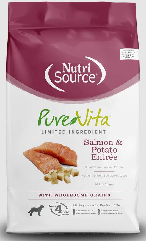 Nutri Source PureVita Salmon and Potato ; Dog Food ; 25 lb bag