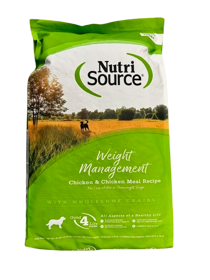 Nutri Source Grain Free Weight Management ; dog food ; 26 lb bag